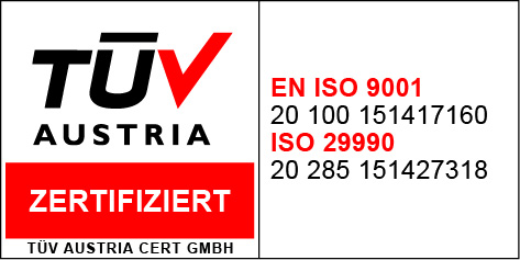 TUV ISO 29990 ISO 9001 